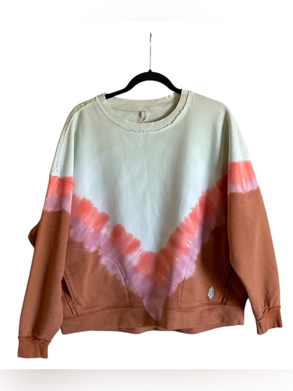 Free People Movement Tie Dye Ombre Metti Crew Sweatshirt XS Oversized